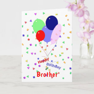Colorful Birthday Balloons for Brother Card