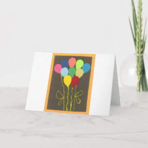Colorful Birthday Balloons Graphic Art Design Card