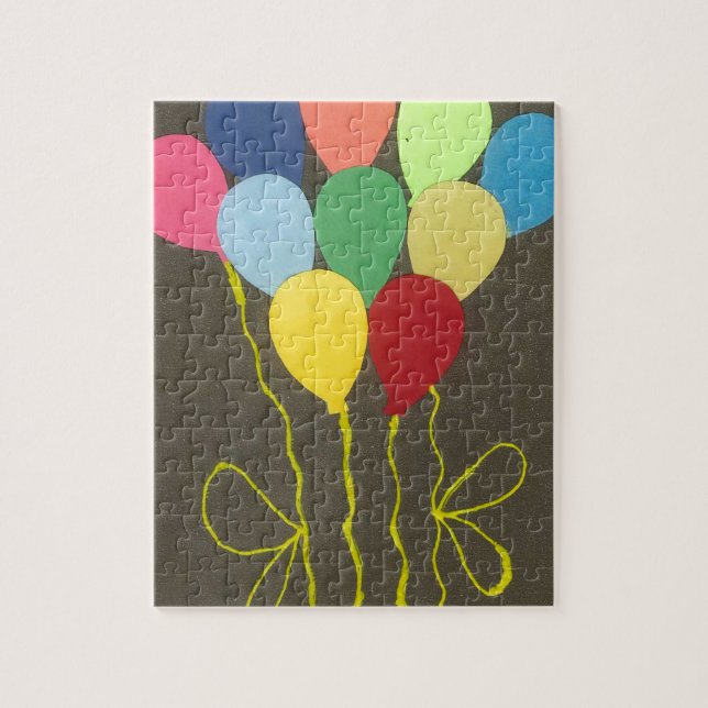 Colorful Birthday Balloons Graphic Art Design Jigsaw Puzzle (Vertical)