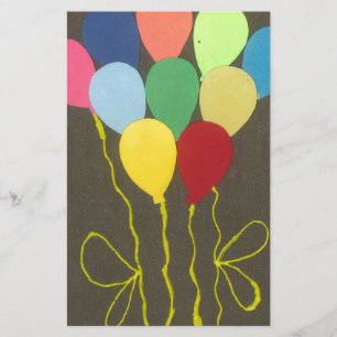 Colorful Birthday Balloons Graphic Art Design Stationery