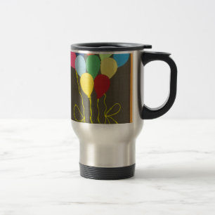 Colorful Birthday Balloons Graphic Art Design Travel Mug