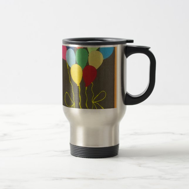 Colorful Birthday Balloons Graphic Art Design Travel Mug (Right)