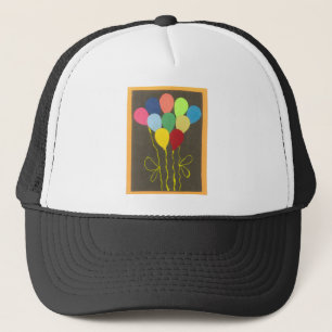 Colorful Birthday Balloons Graphic Art Design Trucker Hat