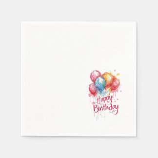 Colorful Birthday Balloons Happy Birthday Paper Na Napkins