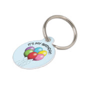 Colorful Birthday Balloons - It's My Birthday Pet ID Tag (Side)