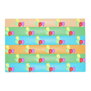 Colorful Birthday Balloons Pattern Placemat