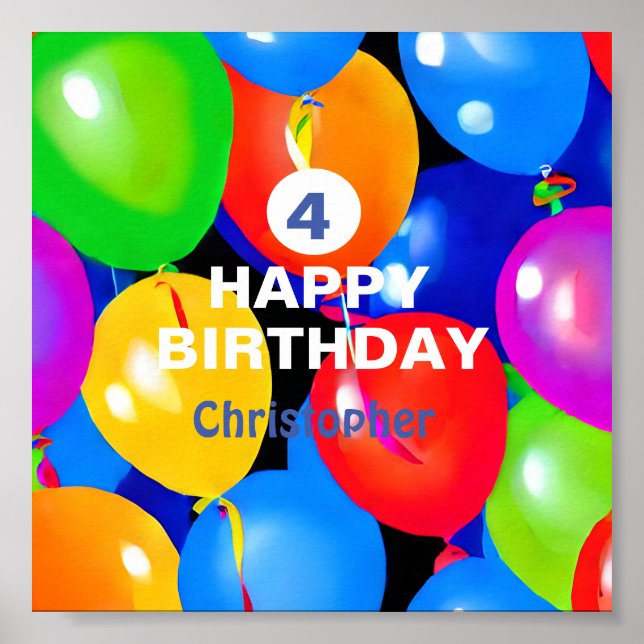 Colorful Birthday Balloons  Poster (Front)