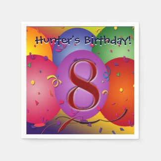 Colorful Birthday Balloons! Standard Cocktail Napkin