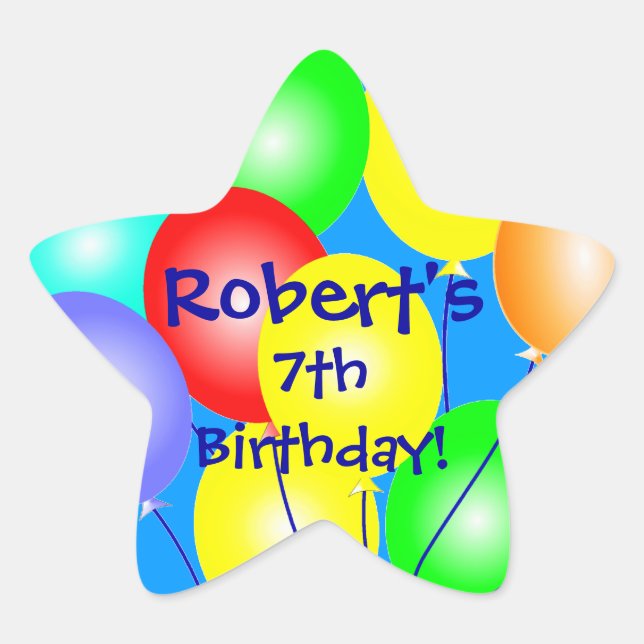 Colorful Birthday Balloons Stickers (Front)