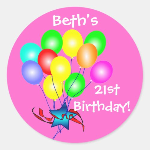 Colorful Birthday Balloons Stickers