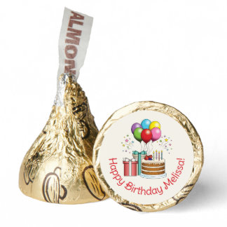 Colorful Birthday Balloons With Cake And Presents Hershey®'s Kisses®