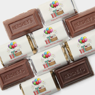 Colorful Birthday Balloons With Cake And Presents Hershey's Miniatures