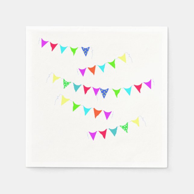 Colorful Birthday Banners Paper Napkins (Front)