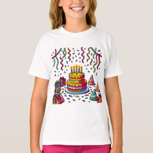 Colorful Birthday Cake Party Celebration T-Shirt