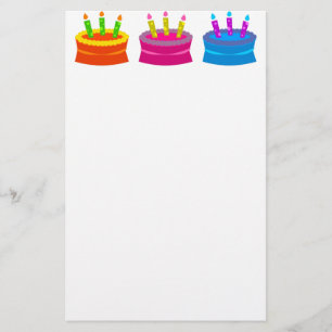 Colorful Birthday Cake Stationery