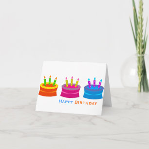 Colorful Birthday Cakes Corporate Greeting Card