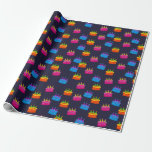 Colorful Birthday Cakes Wrapping Paper