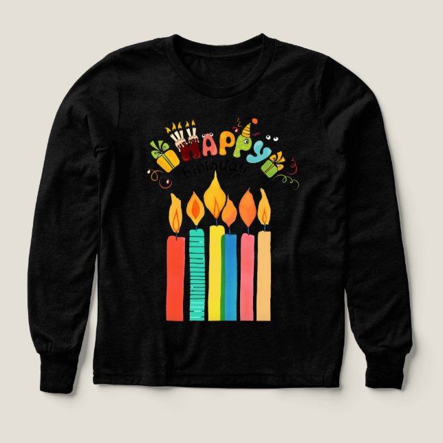 Colorful Birthday Candles Illustration Tri-Blend Shirts (Design Front)