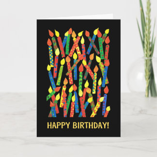 Colorful Birthday Card with Candles