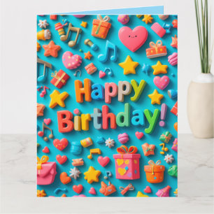 Colorful Birthday Celebration Elements Card