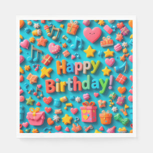 Colorful Birthday Celebration Elements Napkins