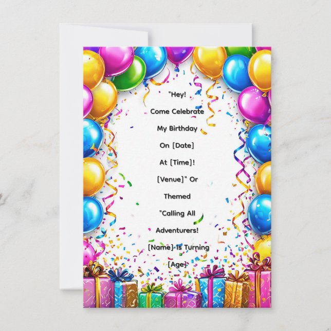 Colorful Birthday Celebration Frame Invitation (Front)