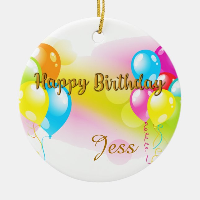 Colorful Birthday Ceramic Ornament (Front)