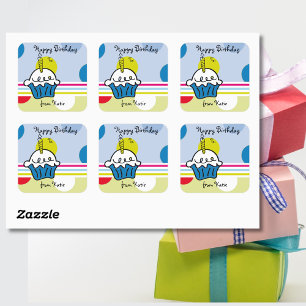 Colorful Birthday Cupcake Sticker