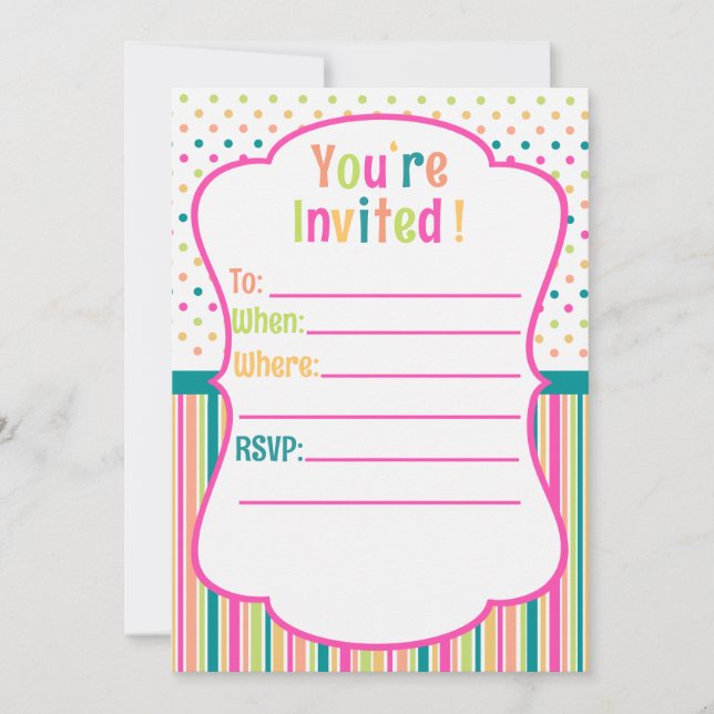 Colorful birthday custom invitation (Front)