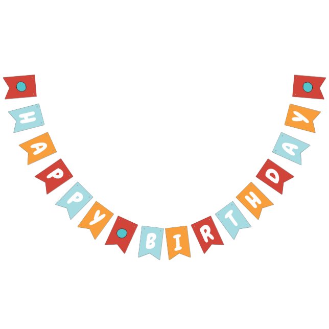 Colorful Birthday Gumball Theme Party GumballParty Bunting Flags (All)