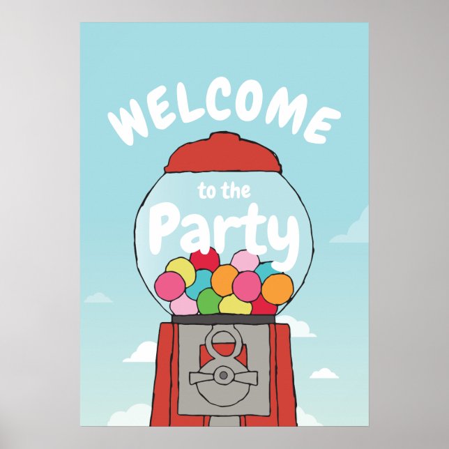 Colorful Birthday Gumball Theme Party GumballParty Poster (Front)