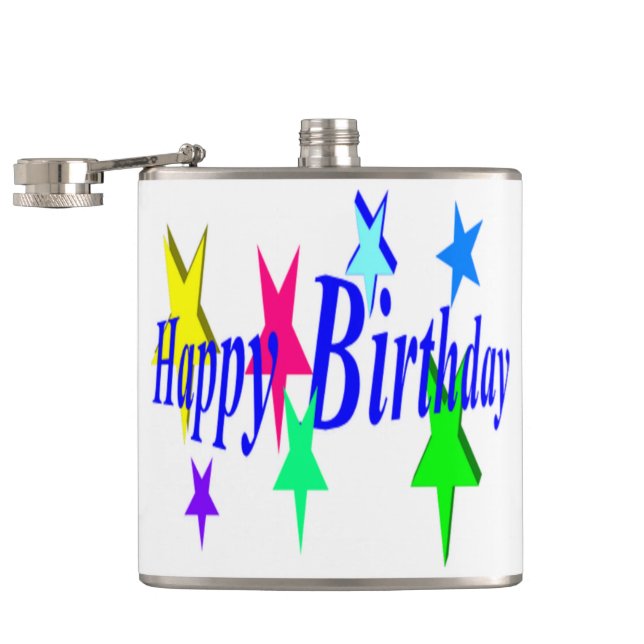 Colorful Birthday Hip Flask (Opened)