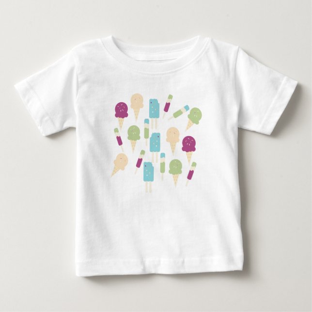 Colorful Birthday Ice Cream Baby T-Shirt (Front)