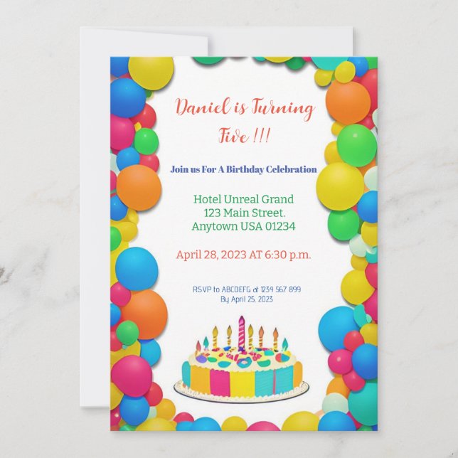 Colorful Birthday Invitation (Front)