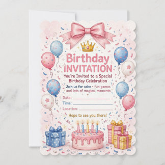 Colorful Birthday Invitation Card – Magical Party