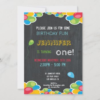 Colorful Birthday Invitation For Boys And Girls by NellysPrint at Zazzle