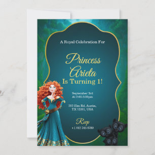 colorful birthday invitation with a princess vibe 