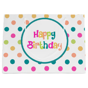 Colorful birthday large gift bag