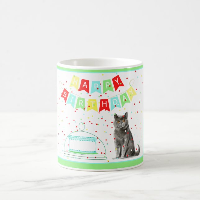 Colorful Birthday Mug From the Cat (Center)