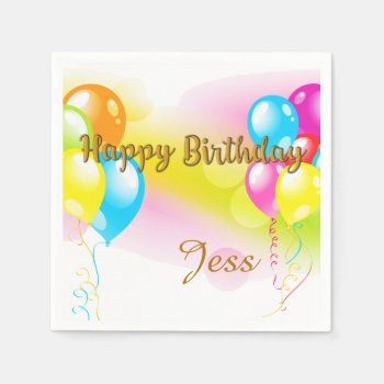 Colorful Birthday Paper Napkins by LifeInColorStudio at Zazzle