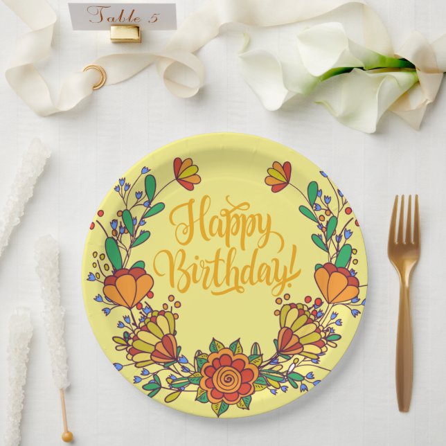 Colorful Birthday Paper Plate (Wedding)