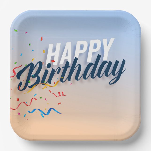 Colorful Birthday Paper Plates (Front)