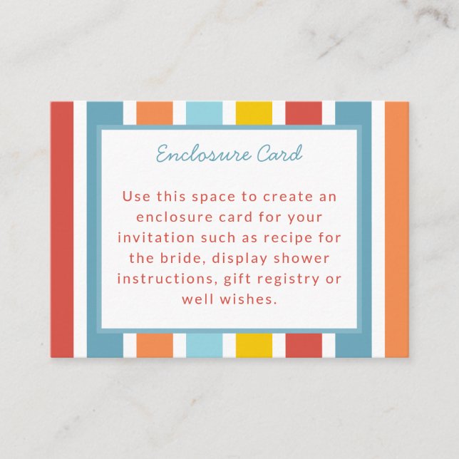 Colorful Birthday Party Enclosure Card (Front)