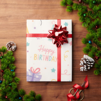 Colorful Birthday Party Gift Wrapping Paper
