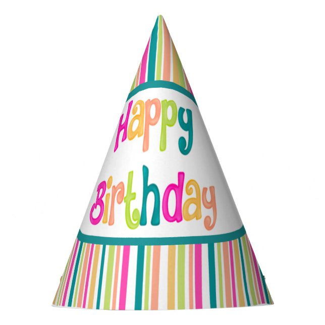 Colorful birthday party hat (Front)