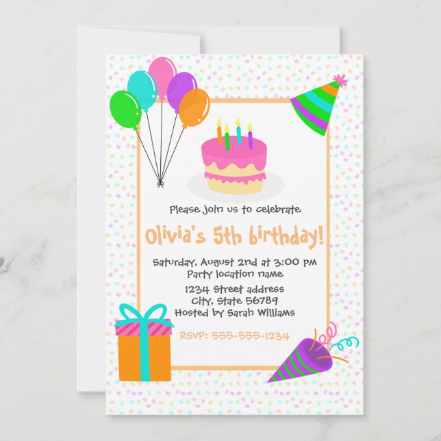 Colorful Birthday Party Invitation (Front)