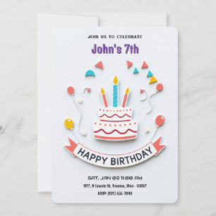 Colorful Birthday Party Invitation with Banner