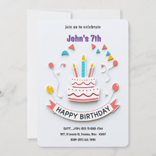 Colorful Birthday Party Invitation with Banner