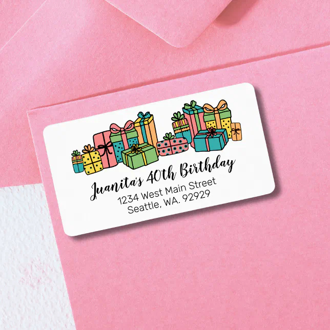 Colorful Birthday Party Return Address Label | Zazzle