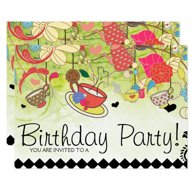 Colorful Birthday Party Shower Invitation